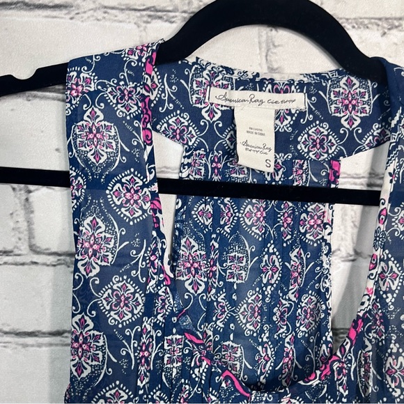 *🌼3/$30🌼American Rag Sleeveless Printed Sheer Blouse Size Small - Picture 4 of 14